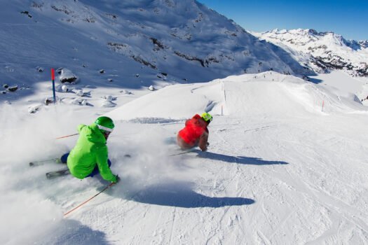 is, Skigebiet, Skifahren, Piste, Schnee, Sonne, SnowXpark, Schneemobil